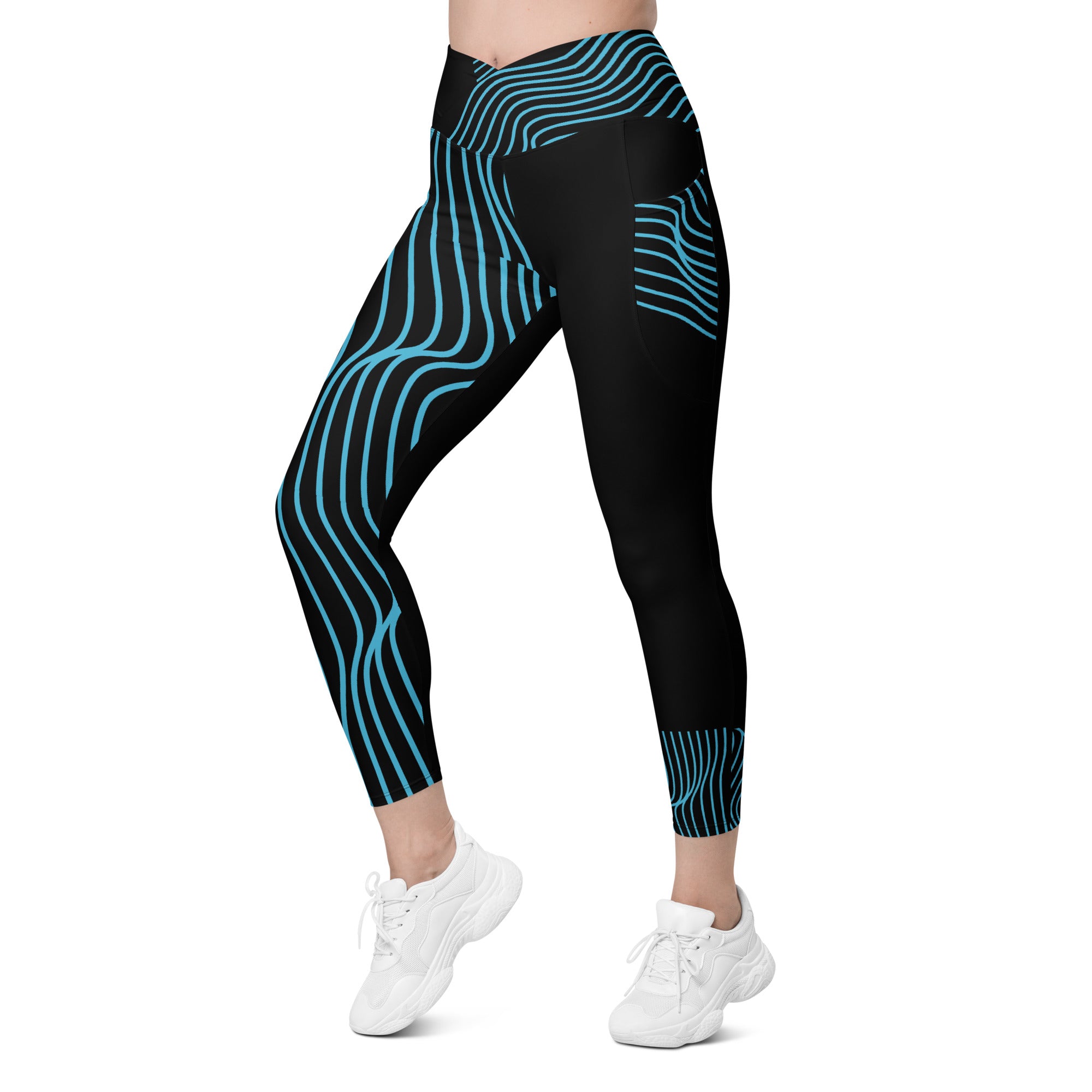 "RippleFX" Leggings with Pockets. Streetwear or Workout Crossover Leggings. Yoga Pants. WickedYo.